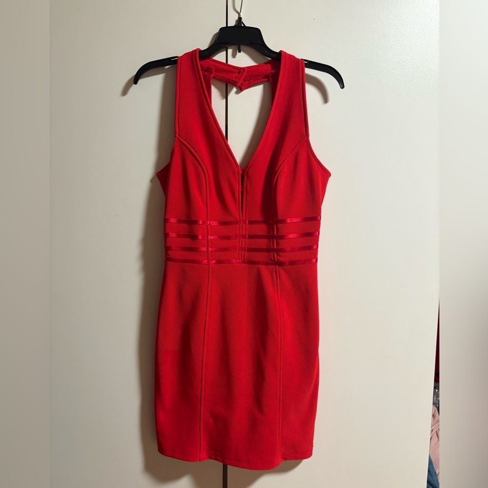 KV USA COLLECTION Vibrant Red halter dress.  Size m